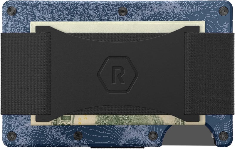The Ridge محفظة - محفظة مدمجة نحيفة وعصرية وحامل بطاقات | محفظة جيب أمامية محمية من RFID | حزام نقدي مدمج | نورث شور - طبوغرافي - Image 3